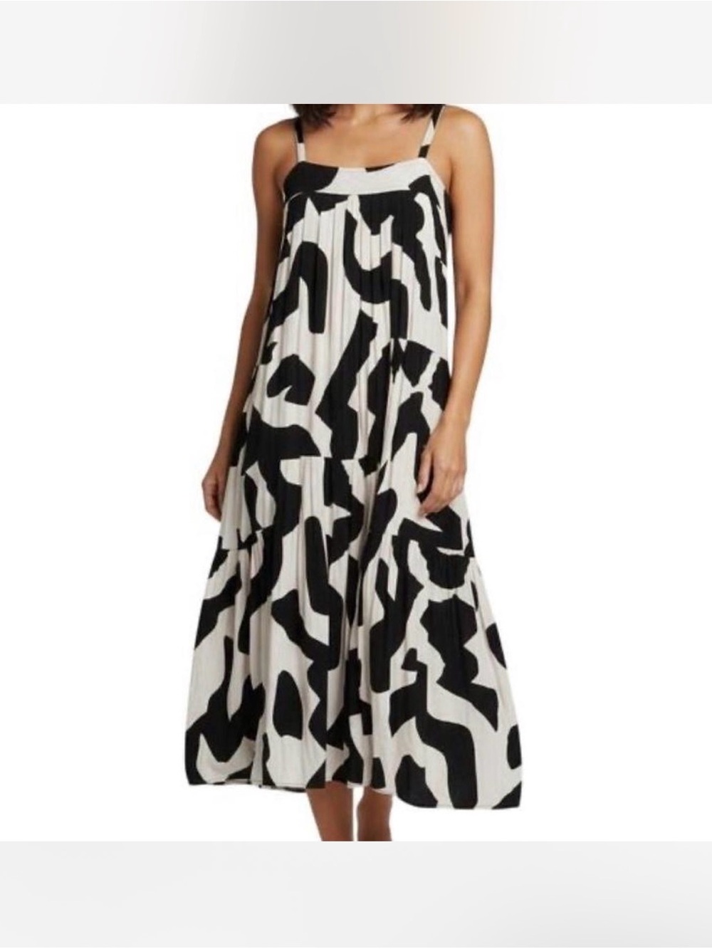 Anthropologie x Abel the Label Navy & White Abstract Rayon Woven Maxi Dress S/M